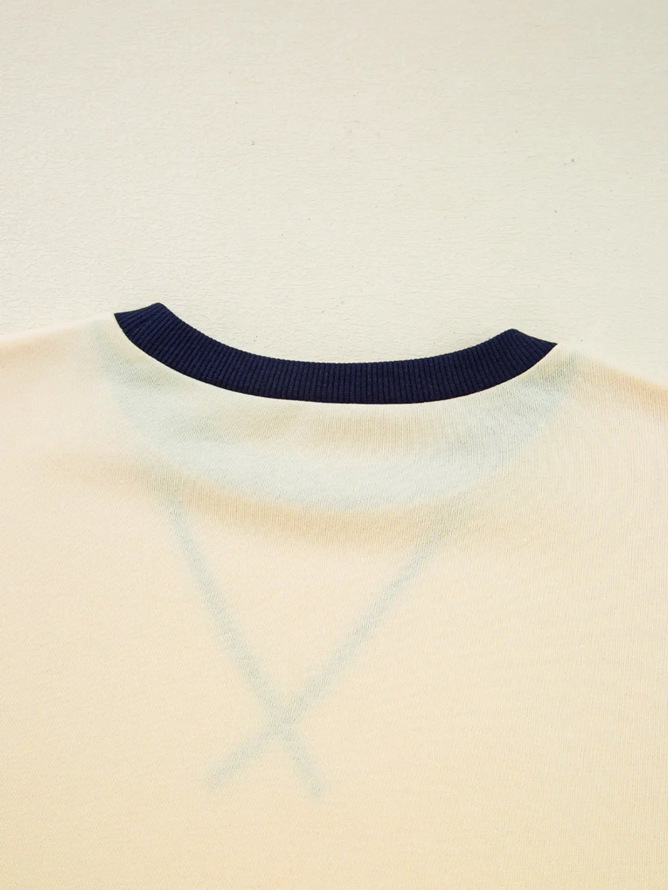 Striped Patchwork Long Sleeve Round Neck Two-in-one Top