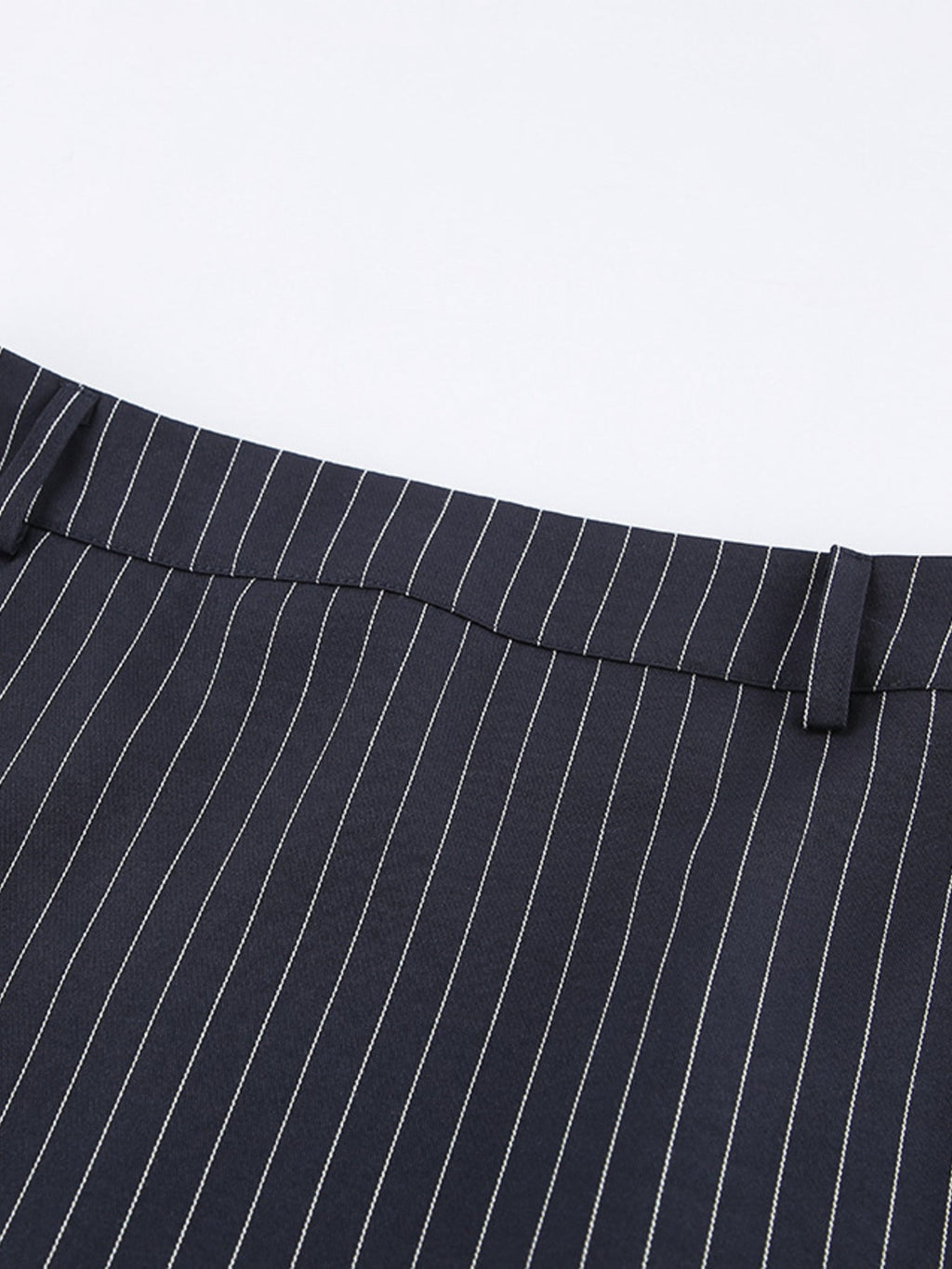 Striped Blazer & Mini Skirt Set with Neck Tie