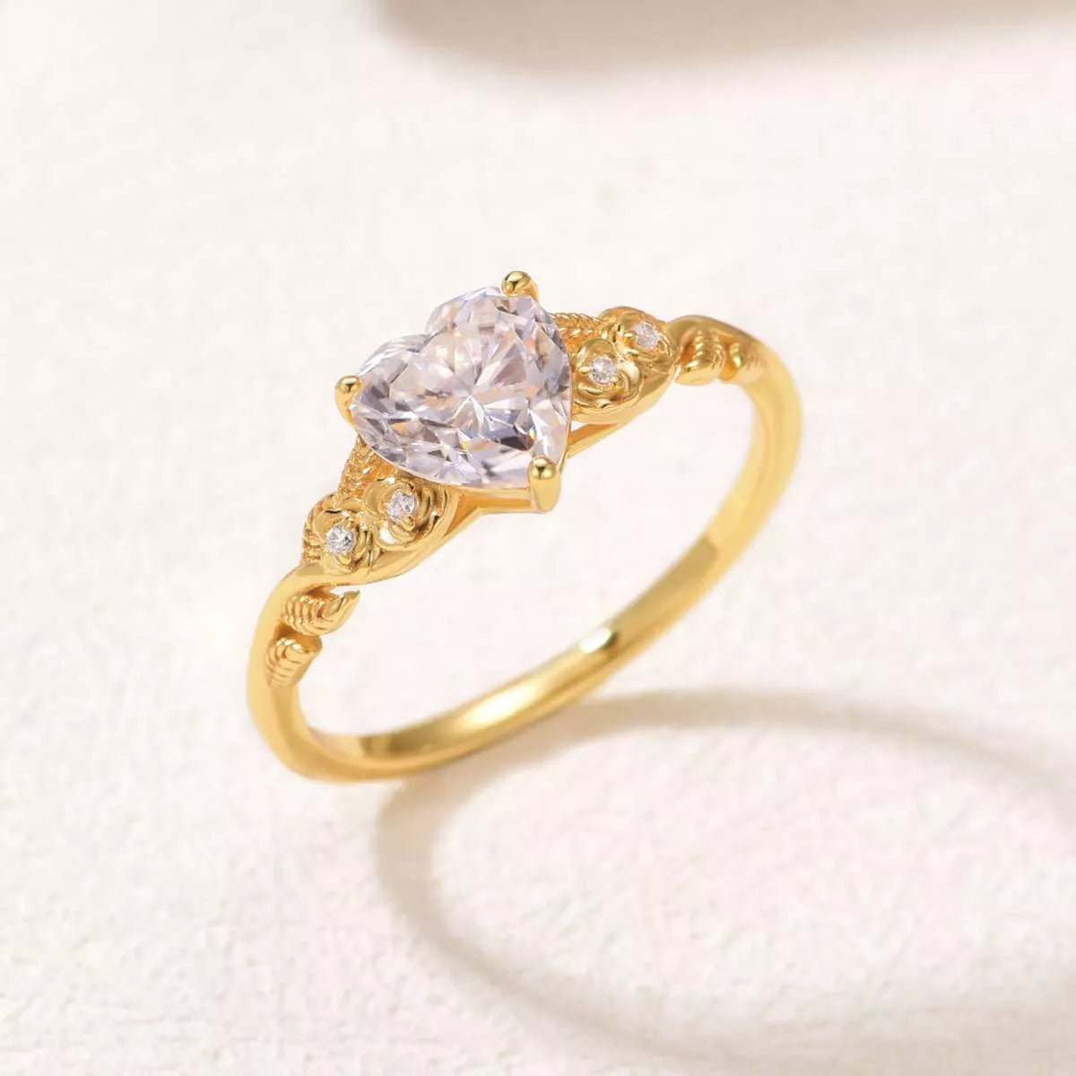 1.5 Carat Moissanite 925 Sterling Silver Heart Ring