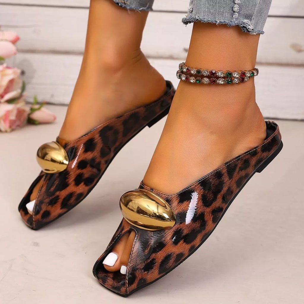 Leopard Open Toe Sandals