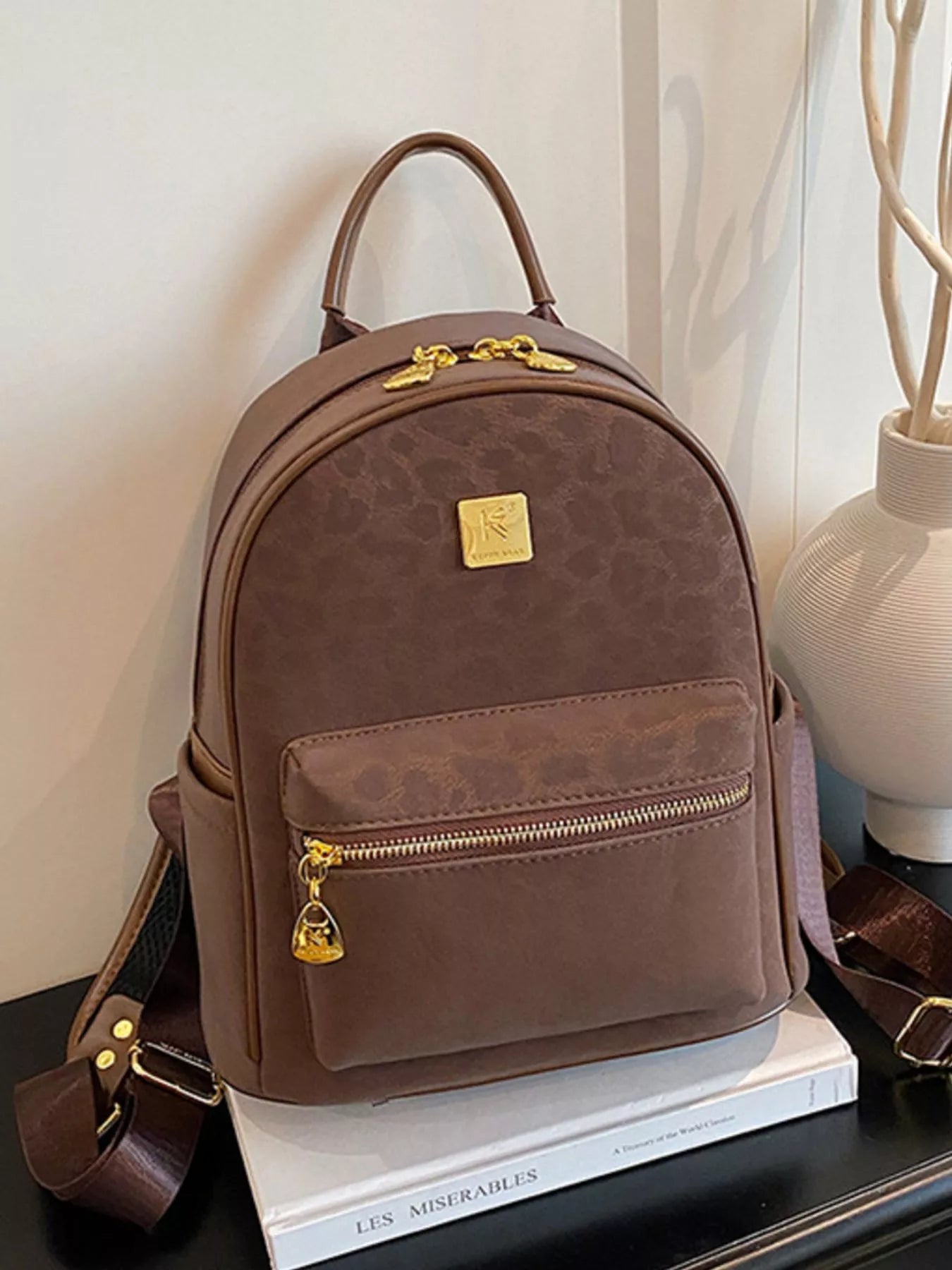 Vintage Style Leather Backpack Bag