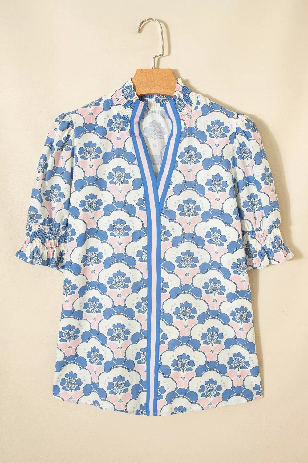Floral Print Puff Sleeve Blouse