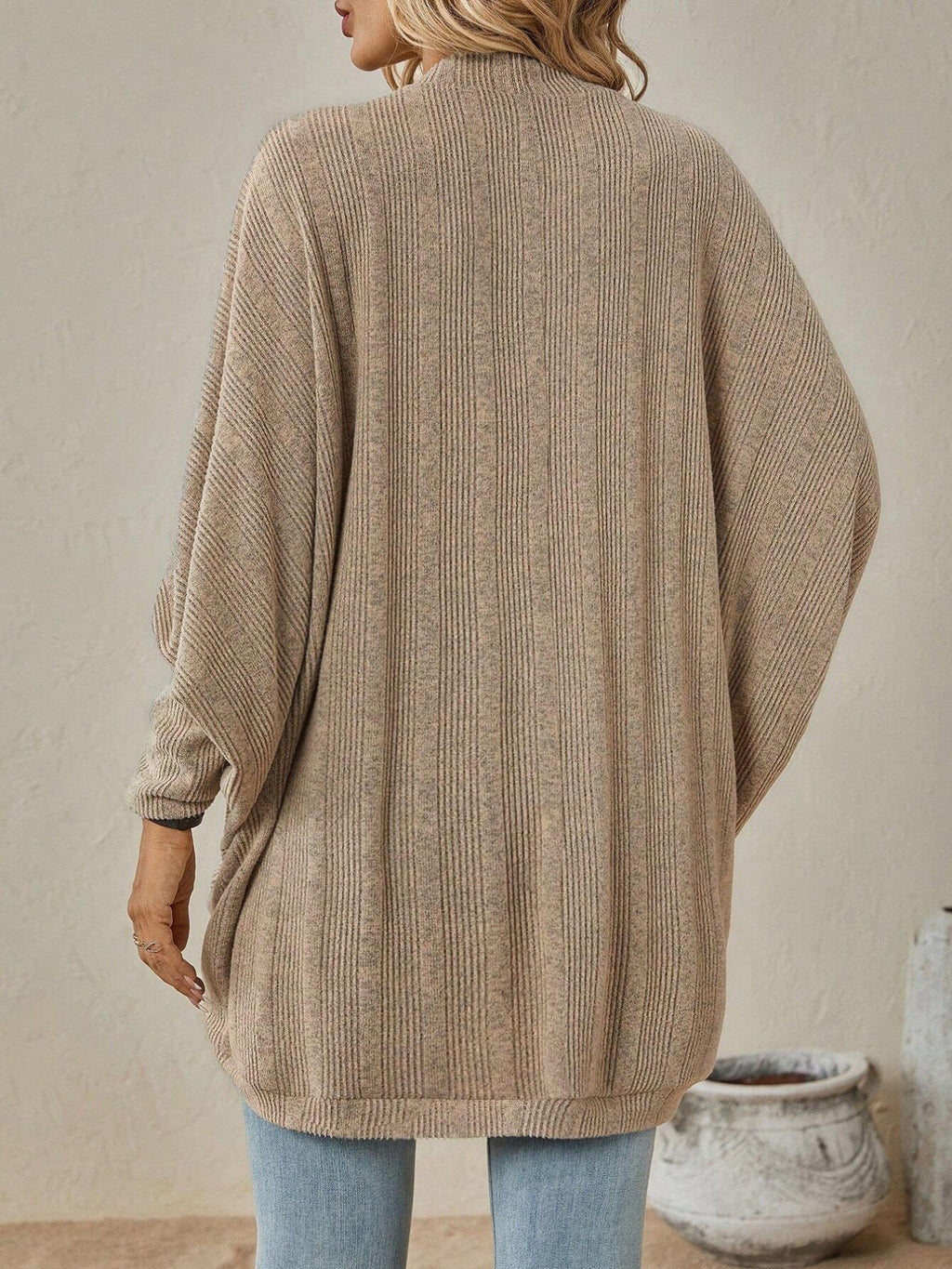 Open Front Batwing Sleeve Cardigan