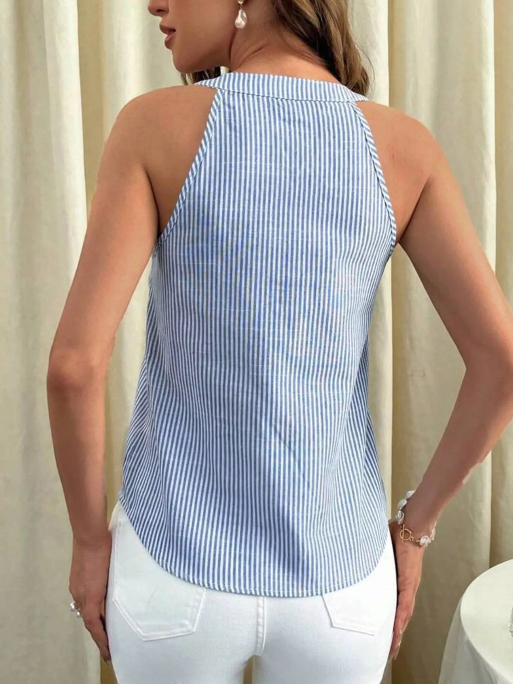 Strip Button Front Tank