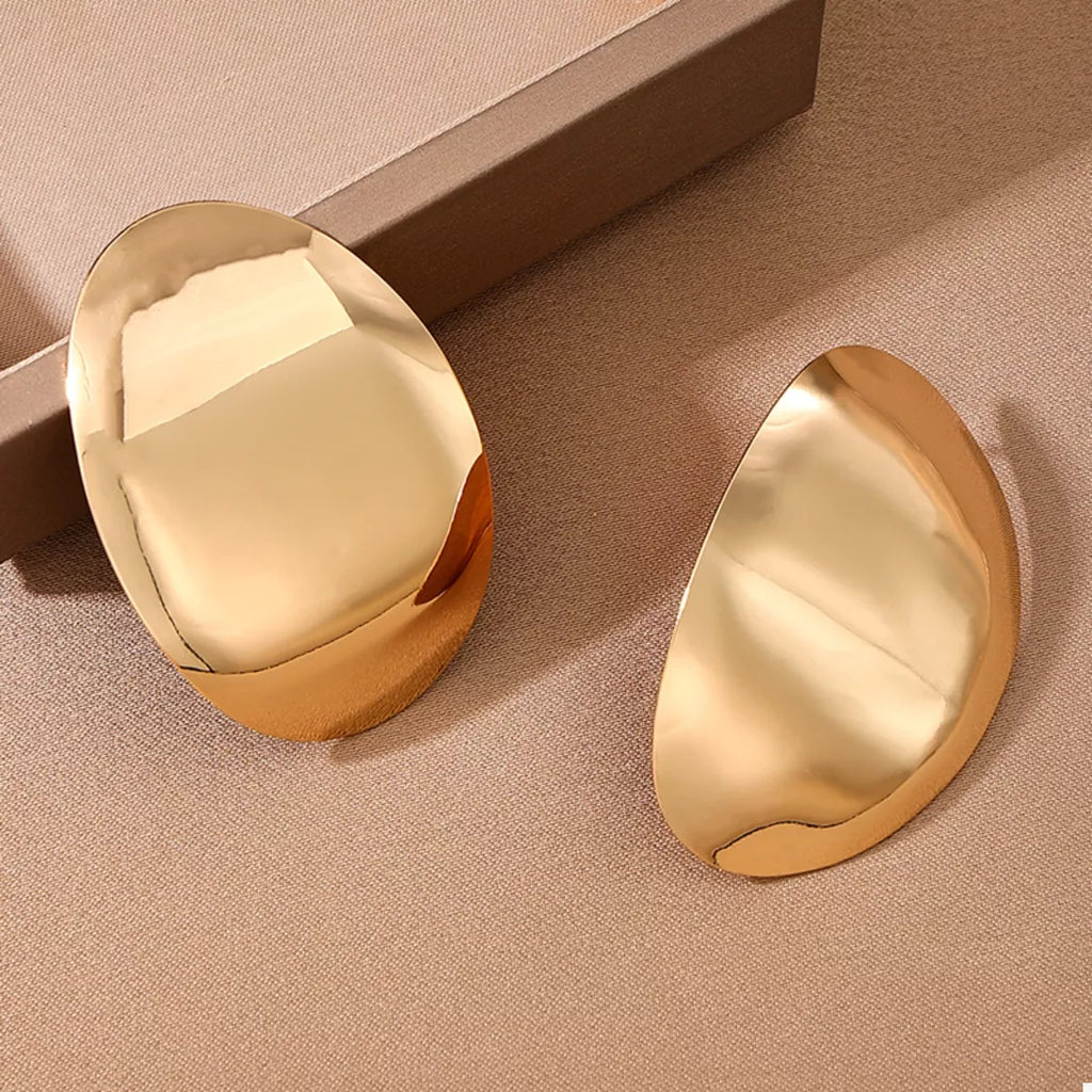 18K Gold-Plated Curved Statement Earrings