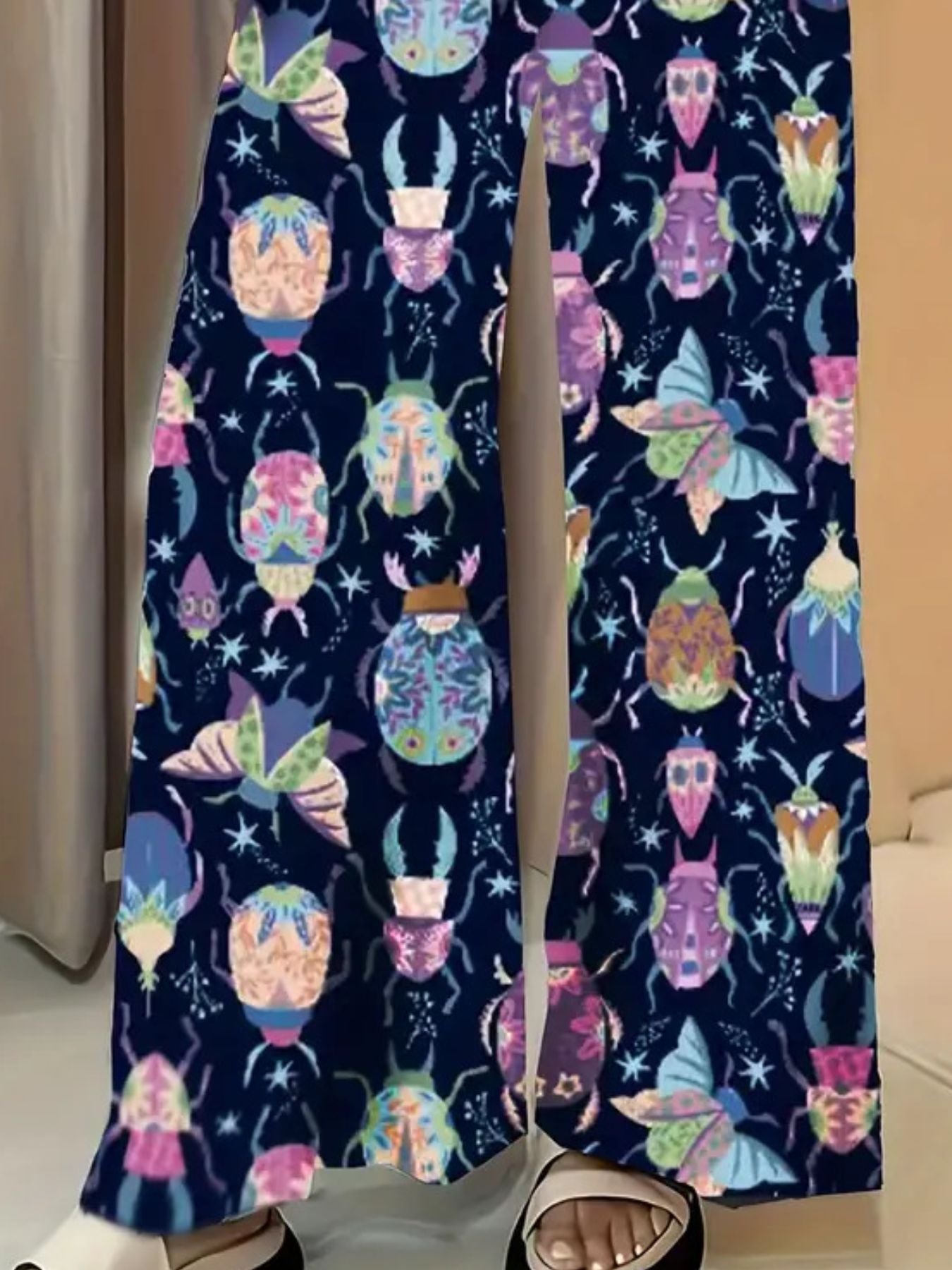 Printed Wide Leg Pants