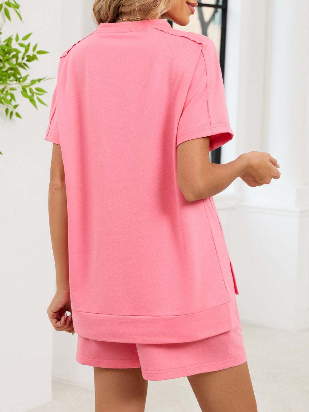 Round Neck Short Sleeve T-Shirt and Shorts Set