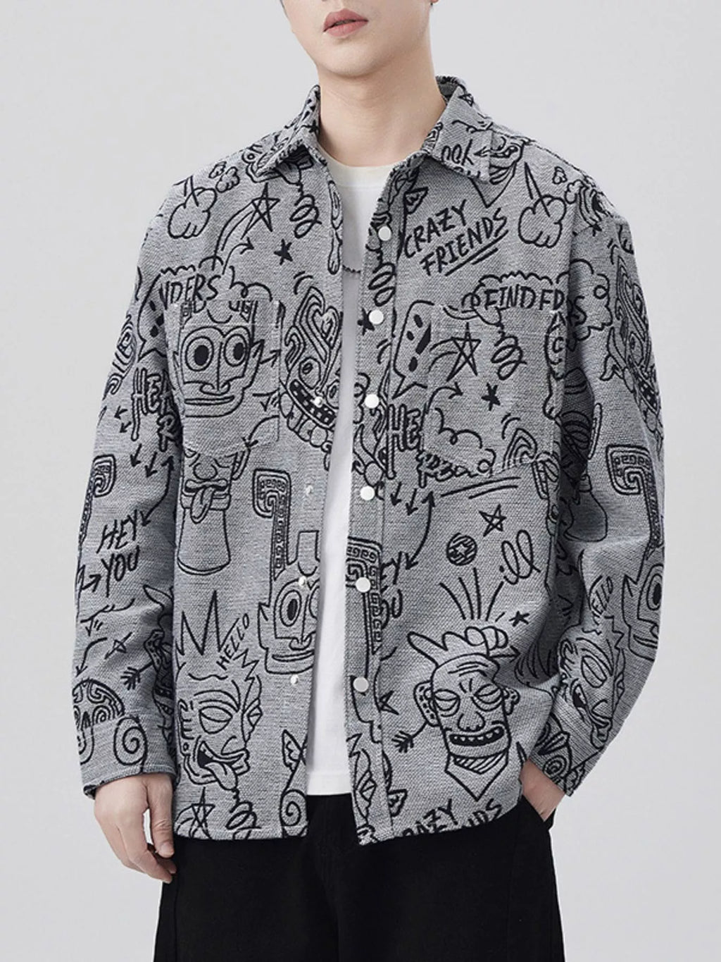 Men's Plus Size Casual Button Up Long Sleeve Shirt