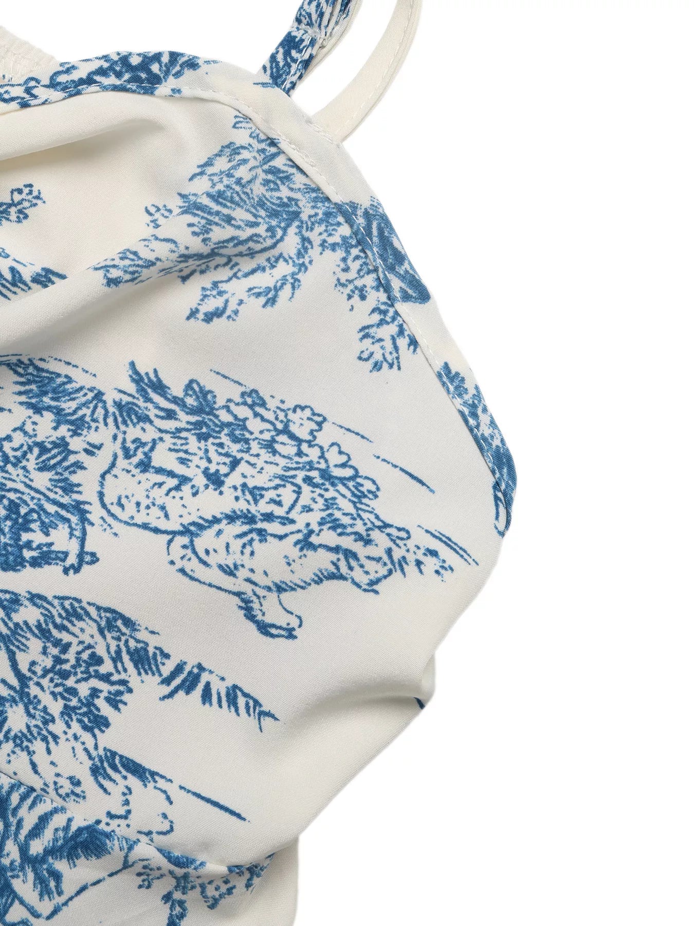 Floral Print Tie Front Ruffle Hem Cami