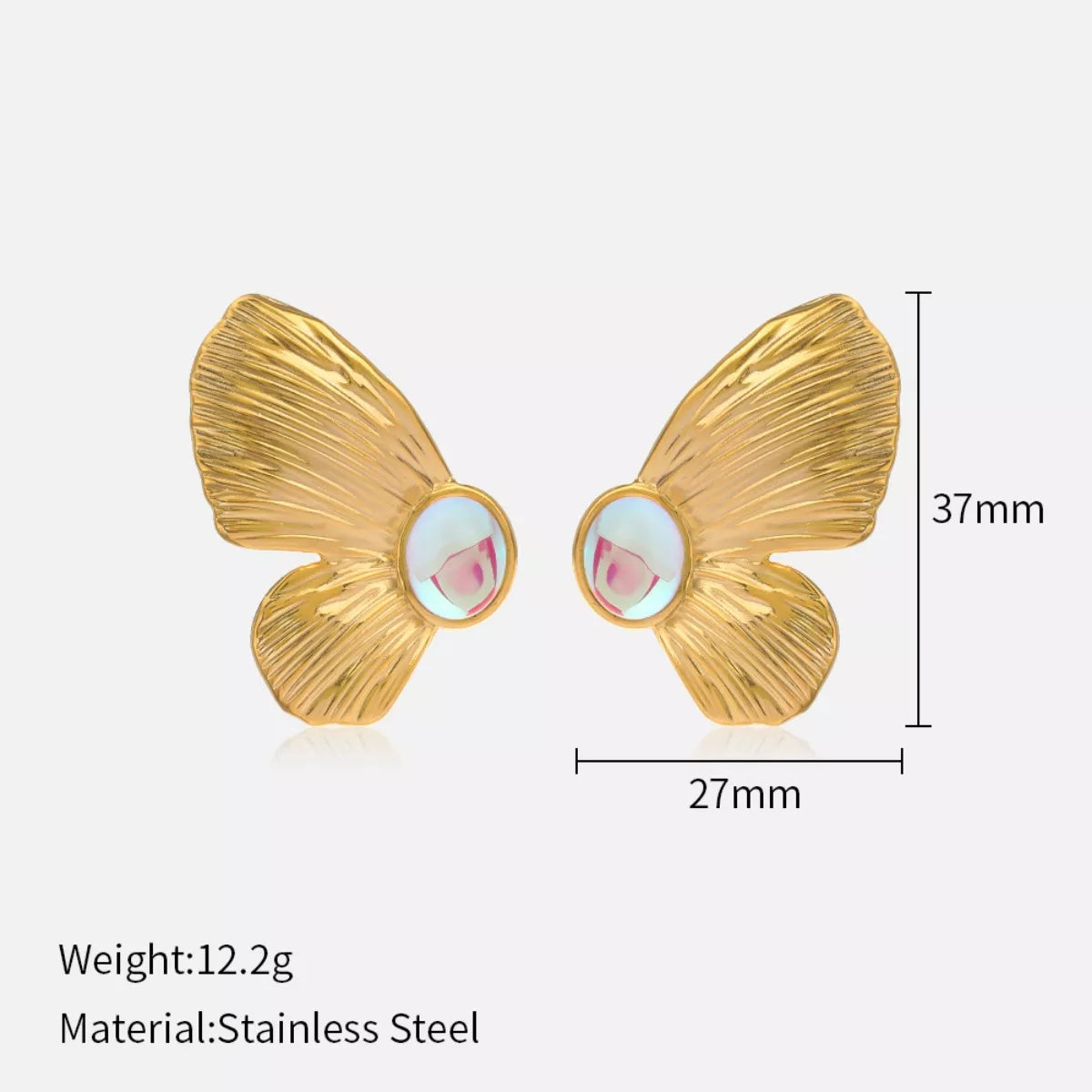 18K Gold-Plated  Butterfly Wing Earrings