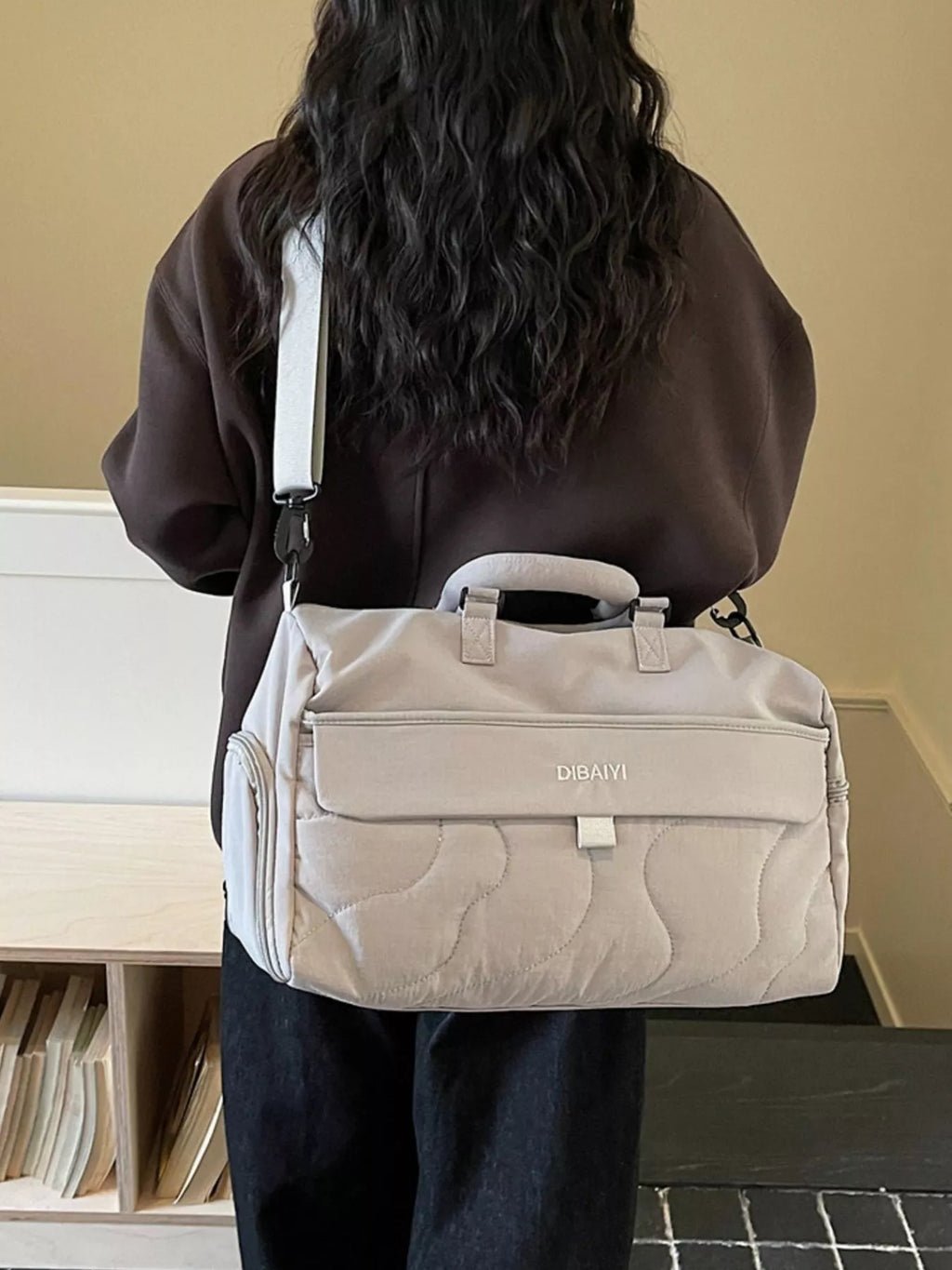 Quilted Duffel Bag with Adjustable Strap