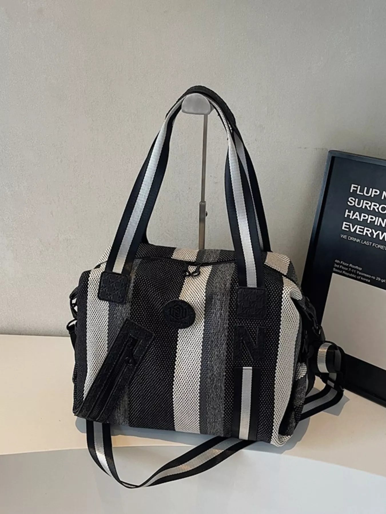 Striped Duffle Bag