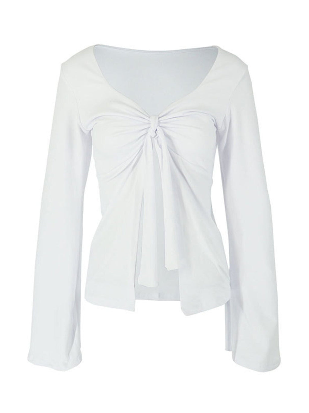 Tie-Front Long Sleeve T-Shirt
