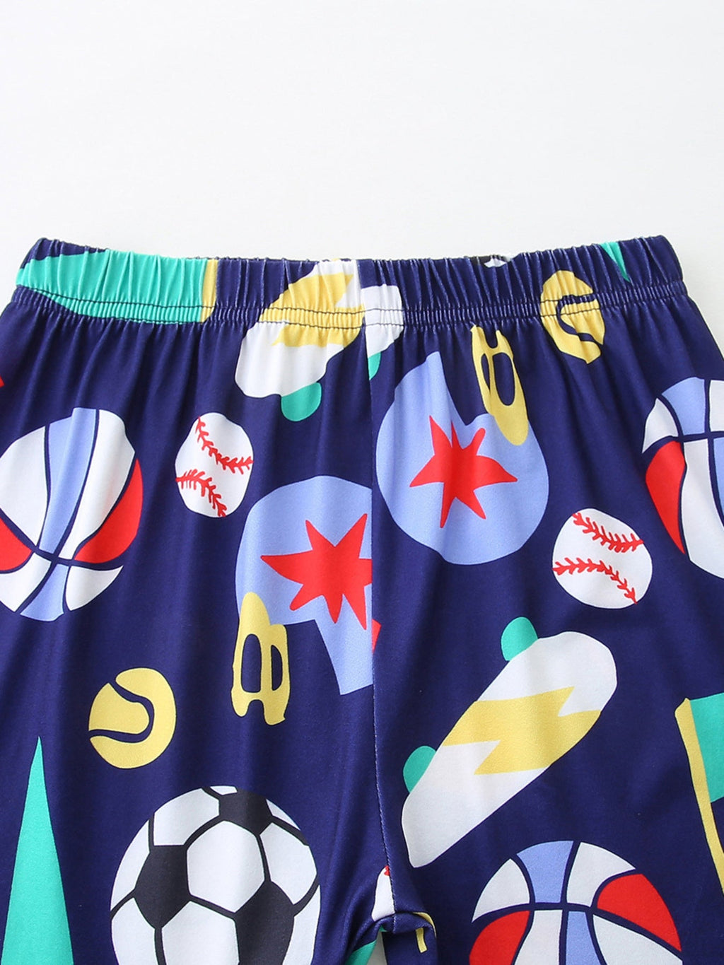 Children's Sporty Print Round Neck Tee and Shorts Set