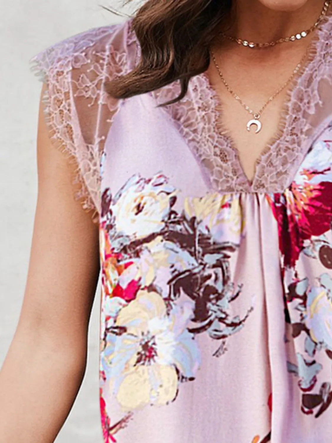 Lace Detail V-Neck Tank