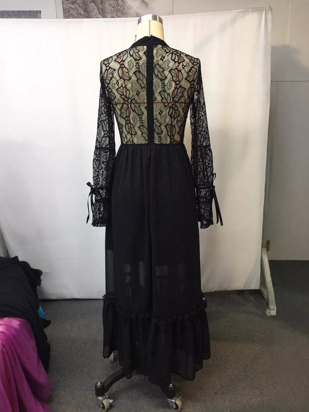 Lace Long Sleeve Maxi Dress