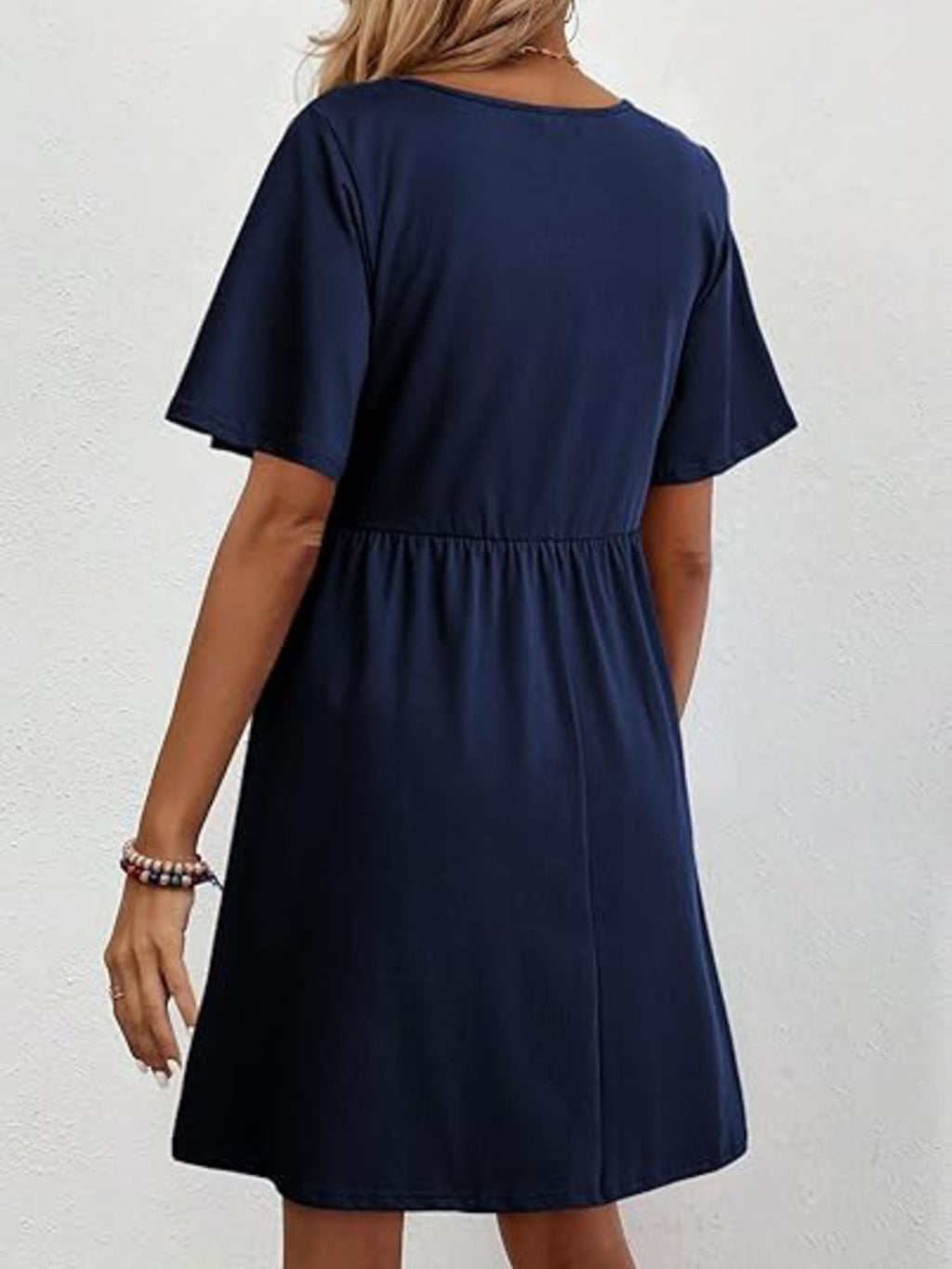 Floral Short Sleeve Flowy Mini Dress