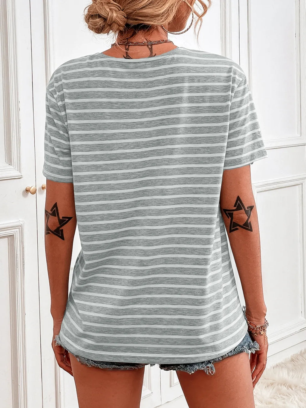 Striped Short Sleeve Top