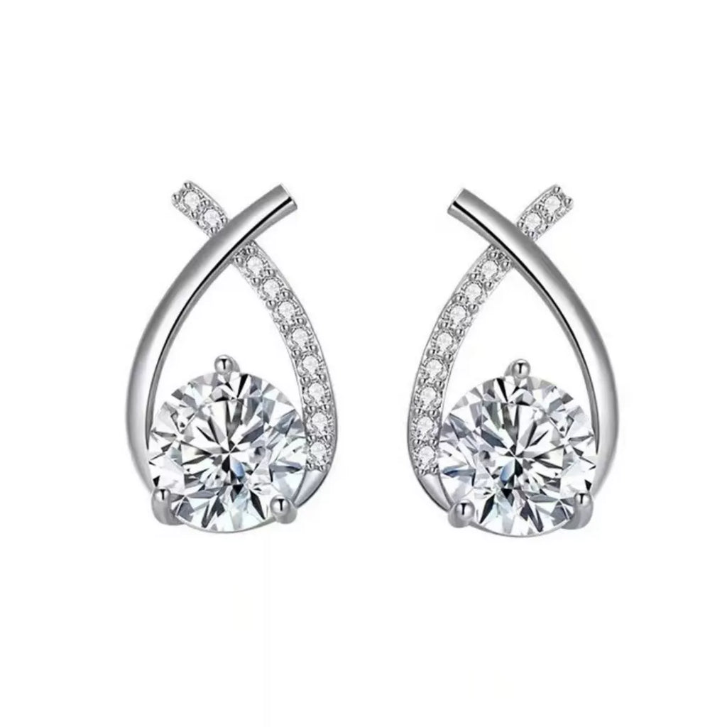 1 Carat 925 Sterling Silver Moissanite Earrings