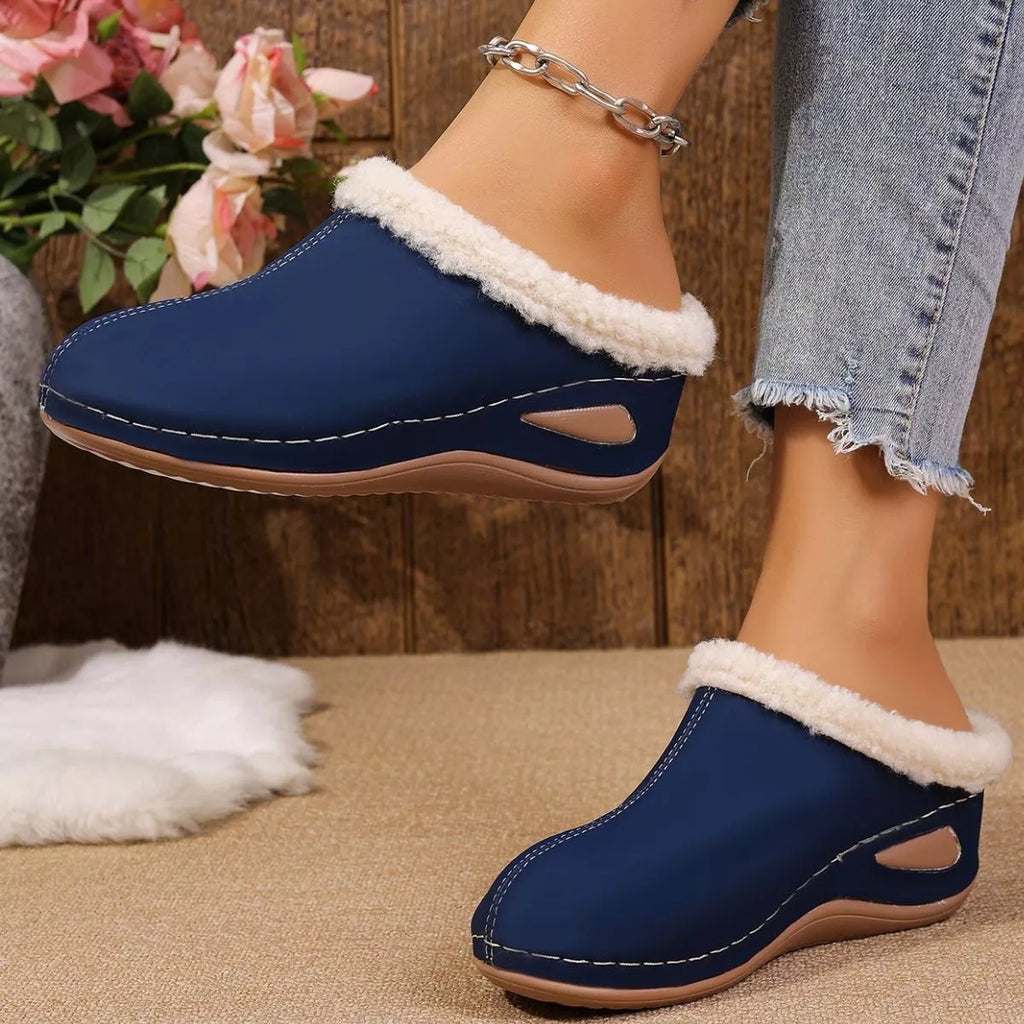 Cozy Plush Lined Wedge Slippers