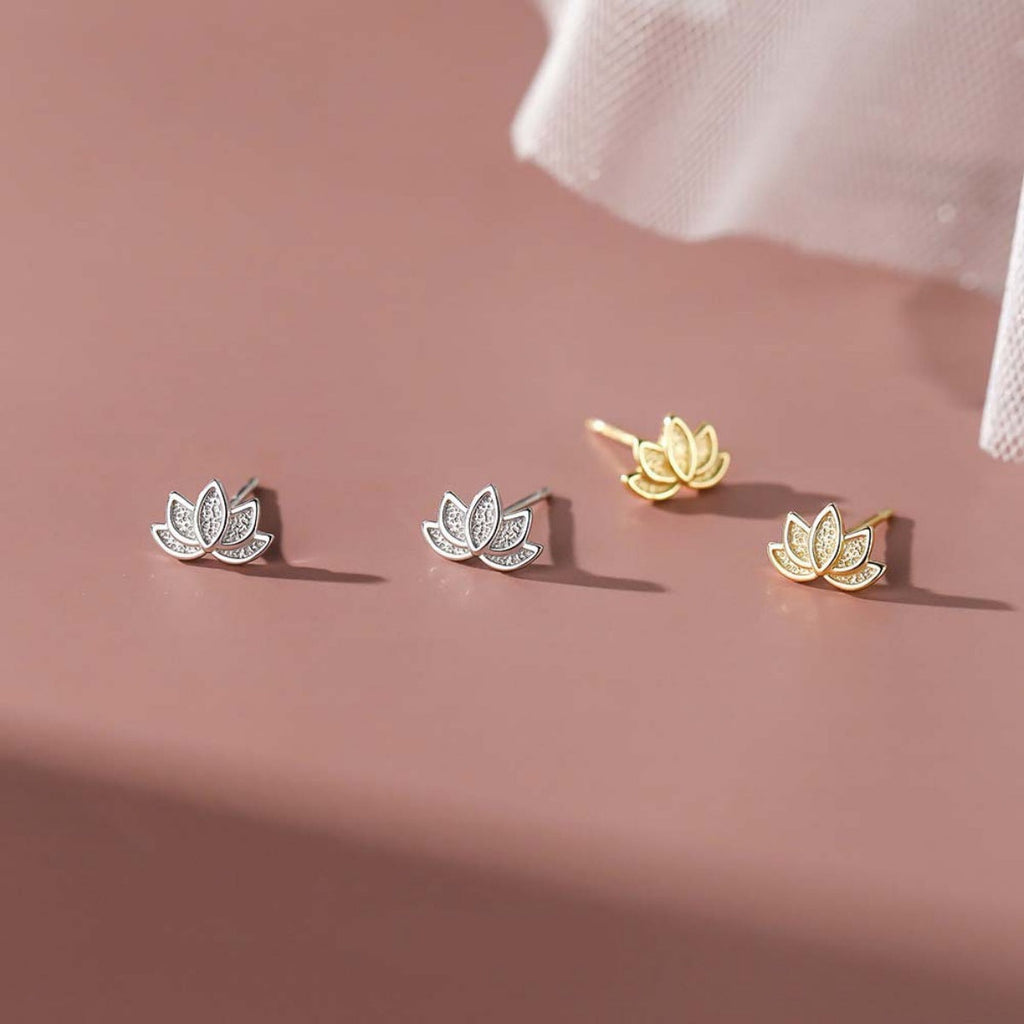 Lotus Flower Stud Earrings