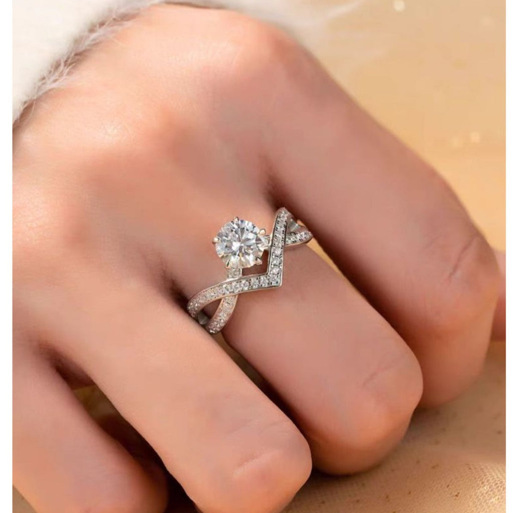 1 Carat Moissanite 925 Sterling Silver Ring