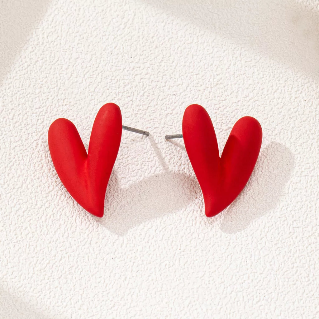 4 Pair Heart Stud Earrings