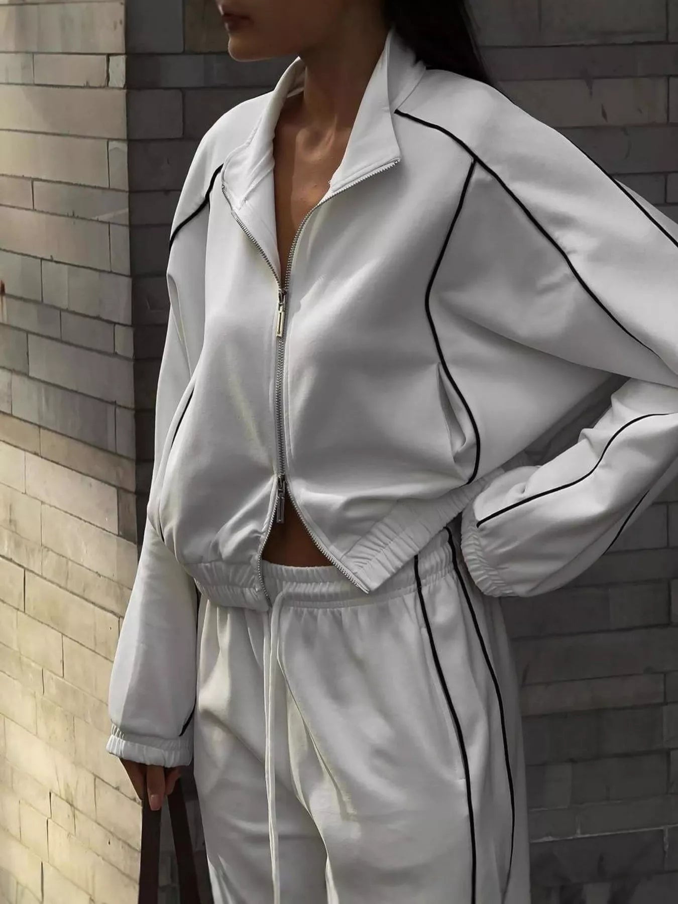 Zip Up Outerwear and Joggers Set