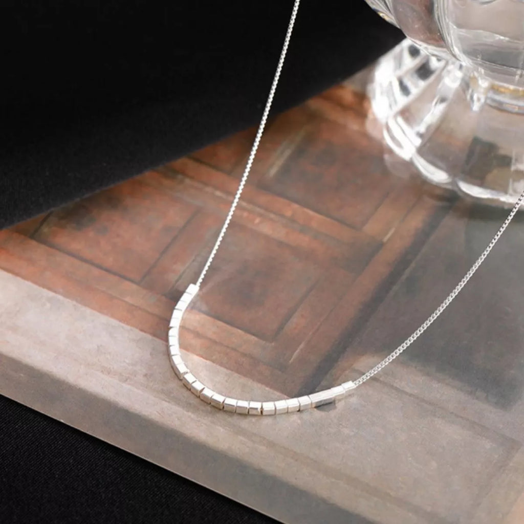 925 Sterling Silver Cube Necklace