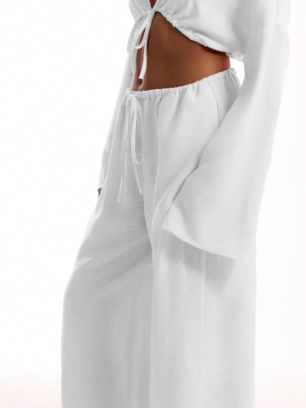Drawstring Wide Leg Pants