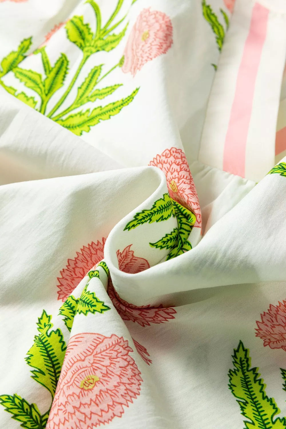 Floral Print Notched Ruffled Sleeve Blouse