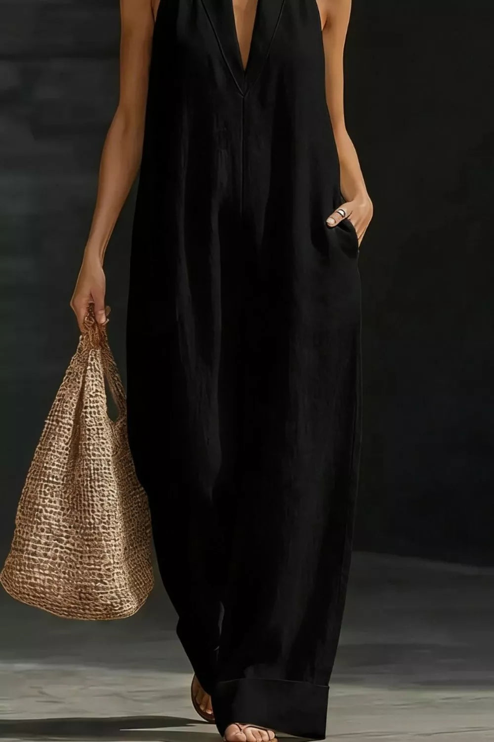Sleeveless Wide Leg Jumpsuit