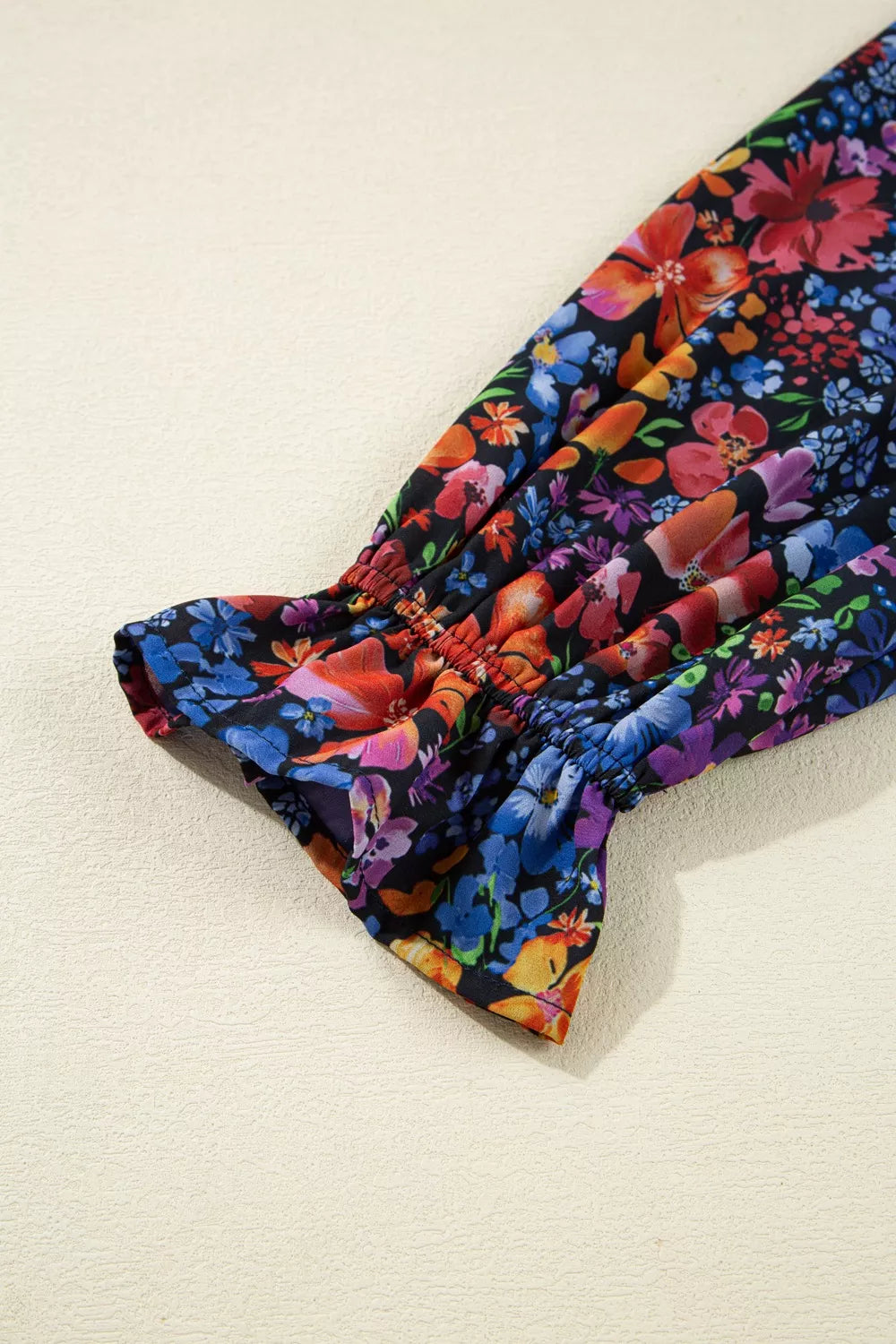 Floral Print Flounce Sleeve Dress