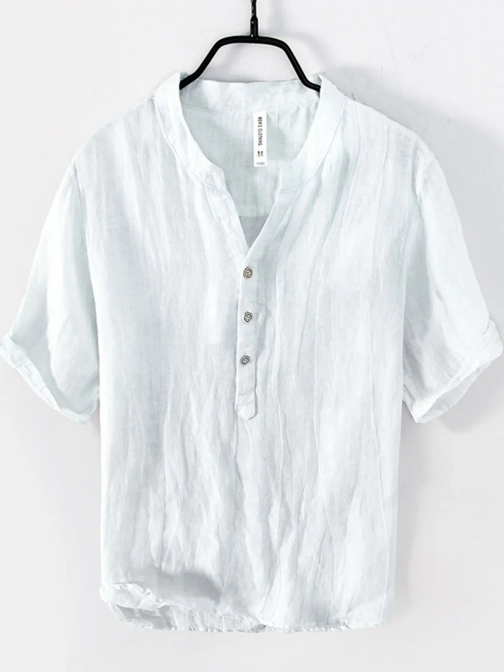 Men's Plus Size Button Detail Short Sleeve Top