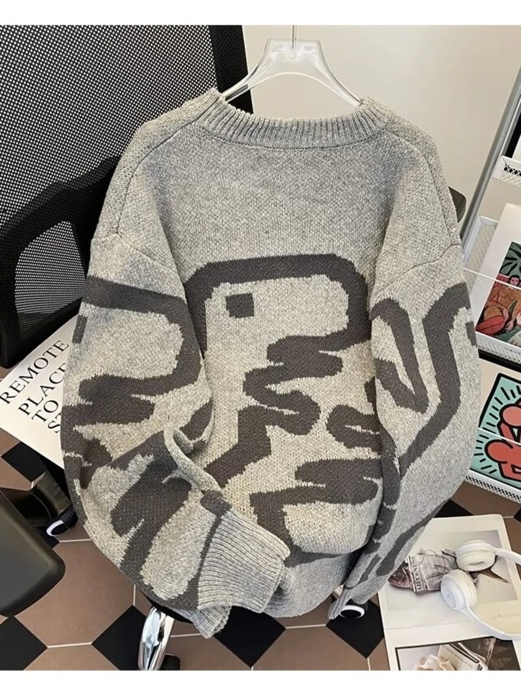 Men's Ribbed Hem Round Neck Sweater