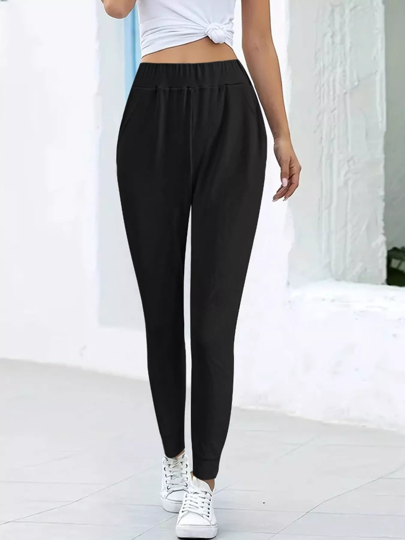 Comfortable Elastic Waist Casual Pants