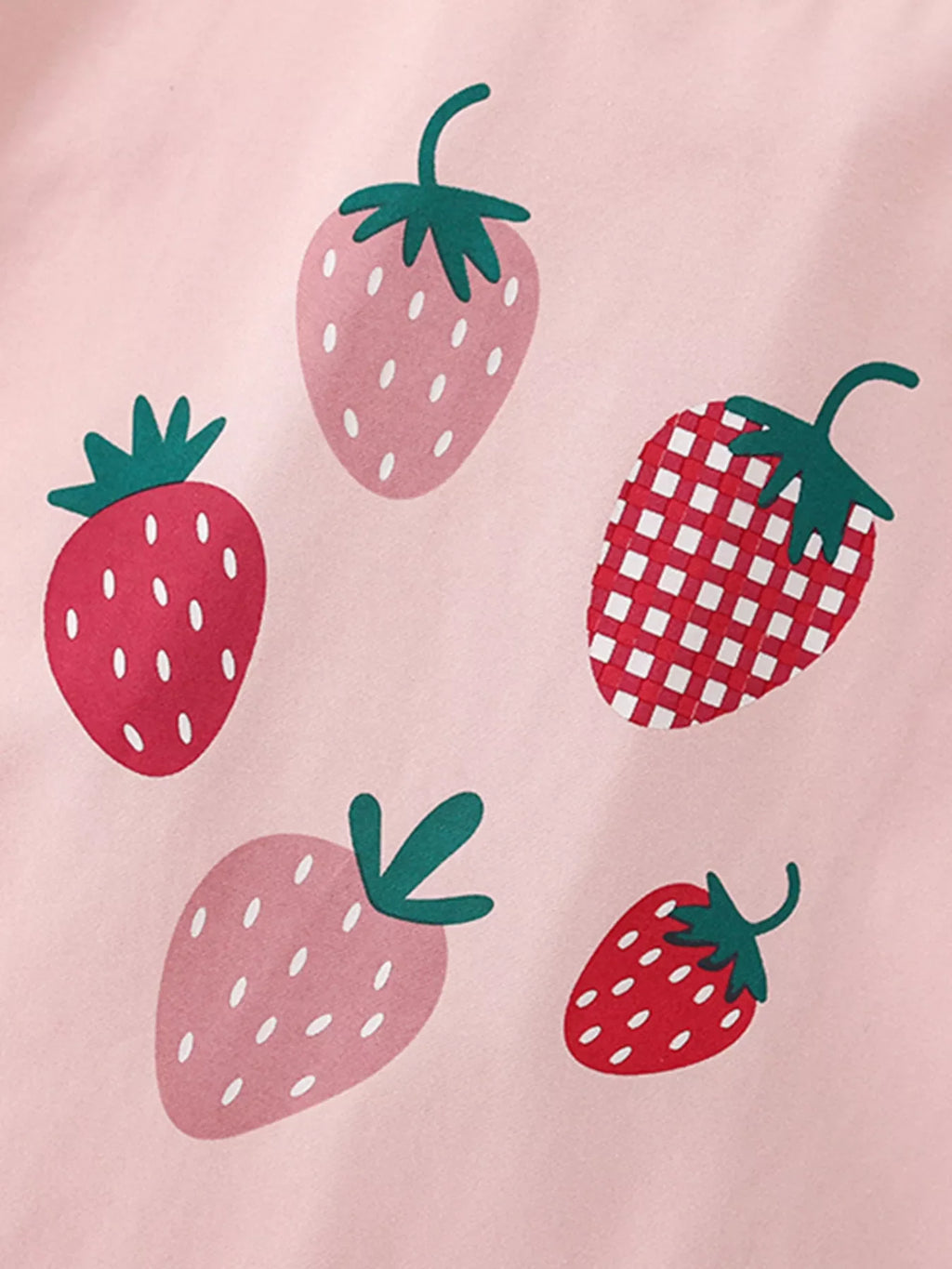 Children's Strawberry Print Ruffle Sleeve Casual Dress