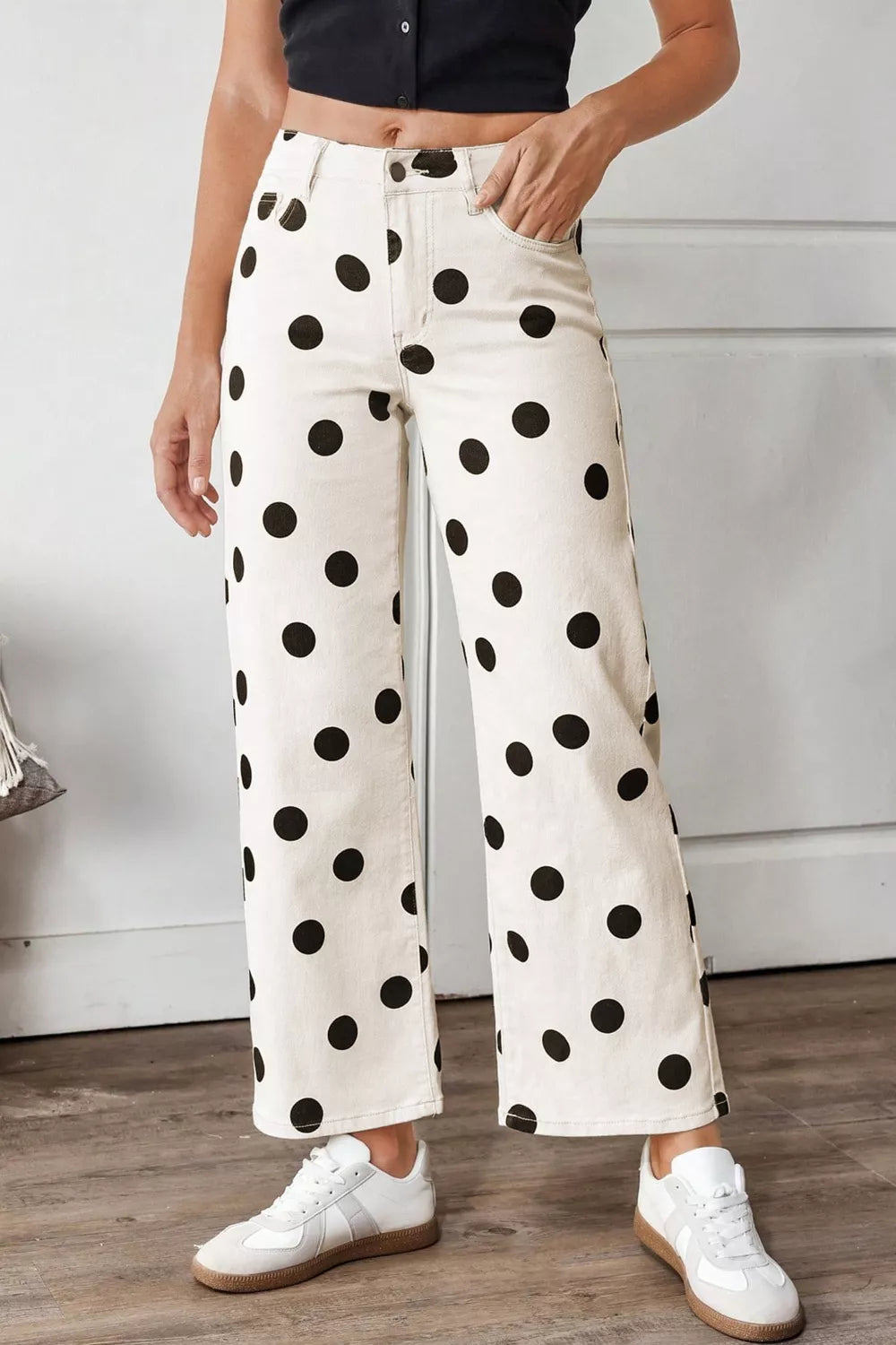 Polka Dot Loose Fit Jeans