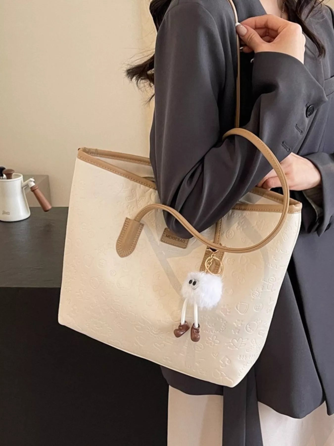 Embossed Pattern Tote Bag