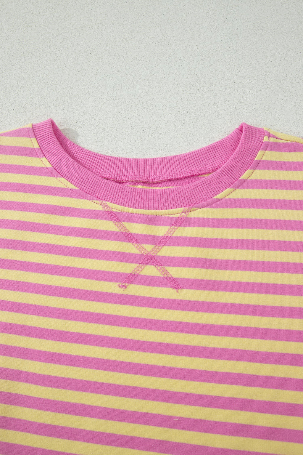 Stripe Contrast Trim Short Sleeve Top & Skirt Set