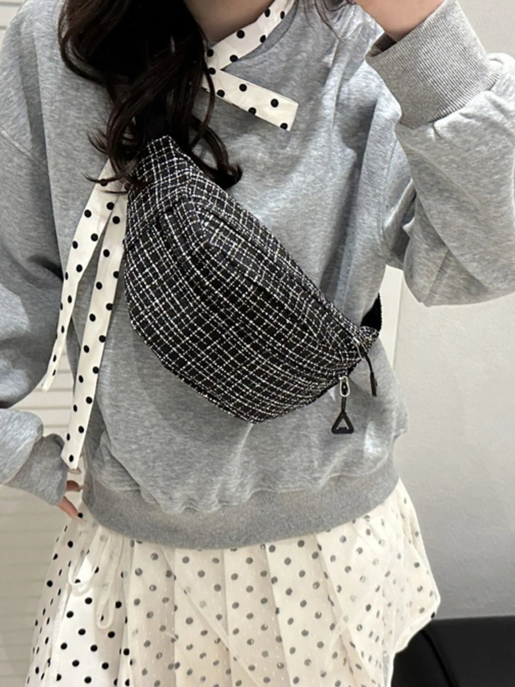 Plaid Pattern Crossbody Bag