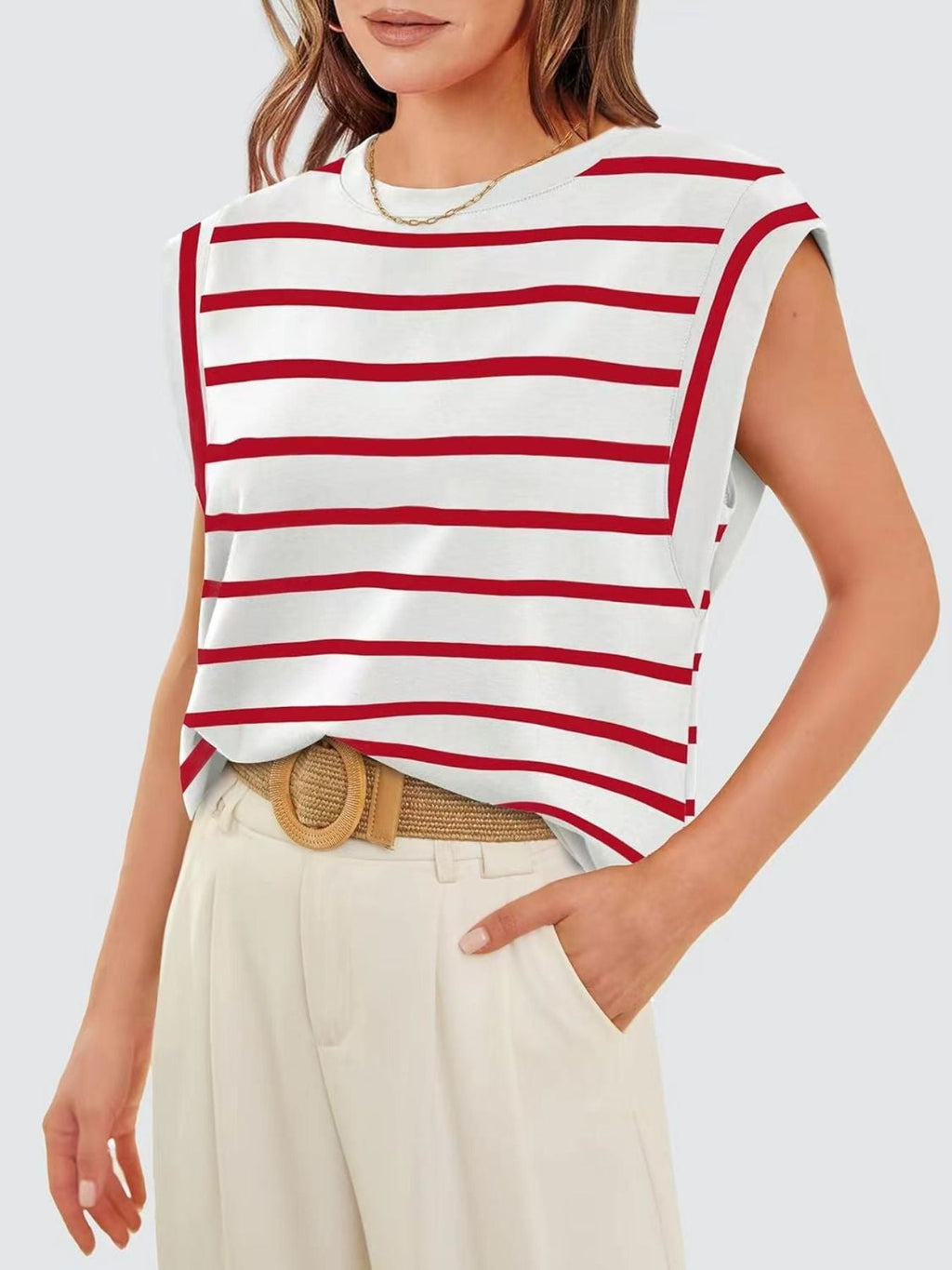 Striped Round Neck Tank