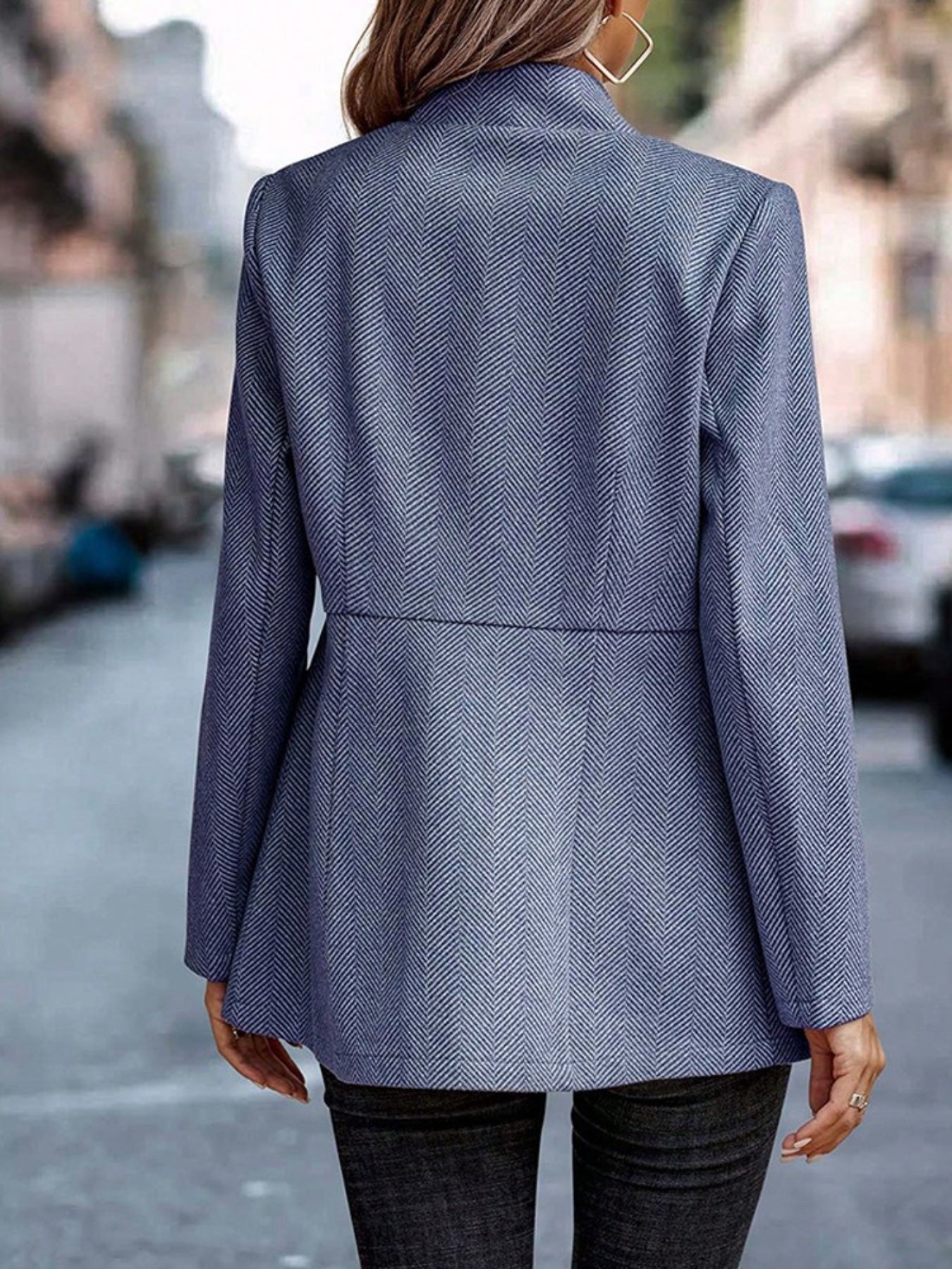 Slim Fit Open Front Blazer