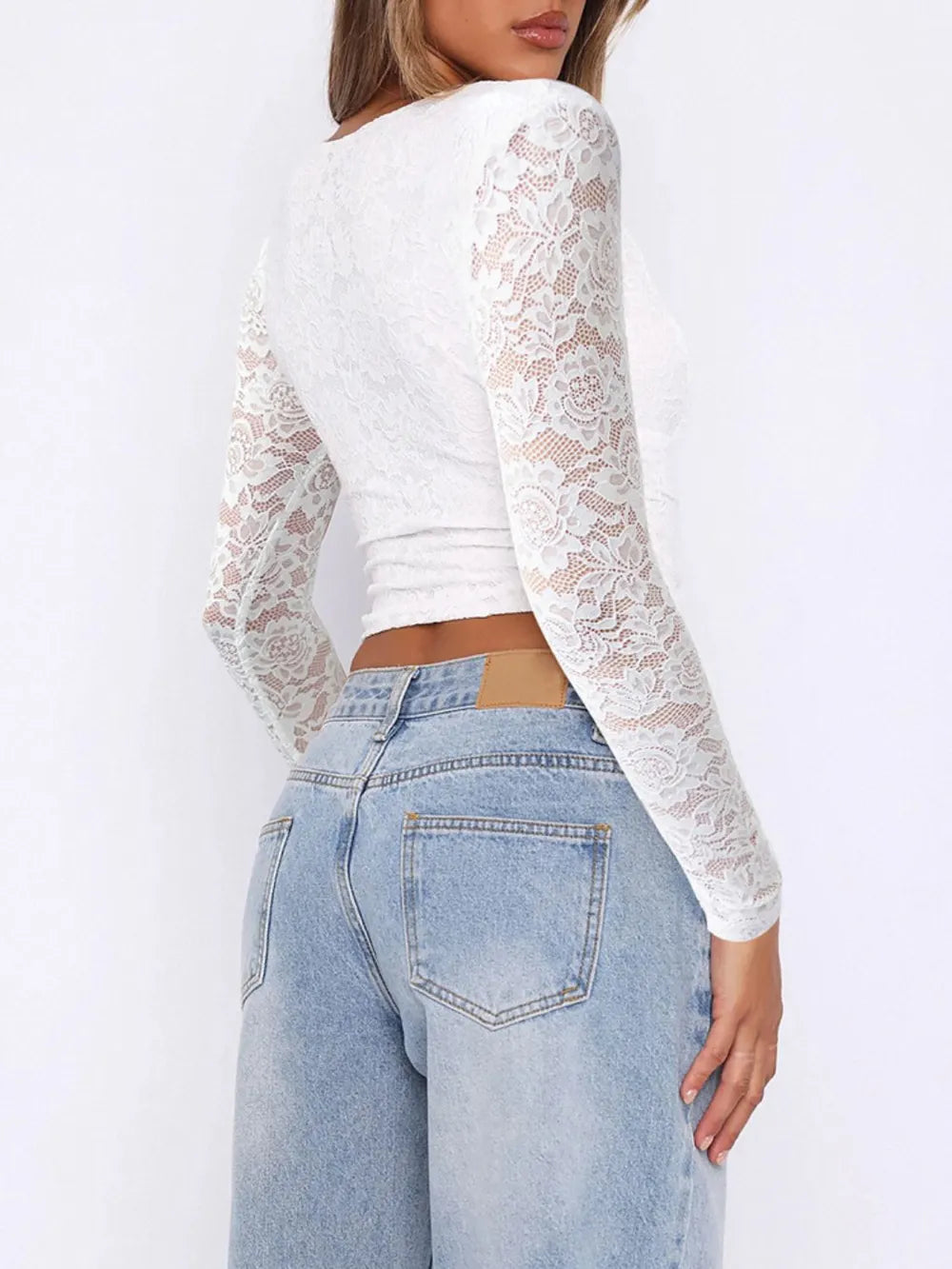 Devine V-Neck Long Sleeve Lace Top