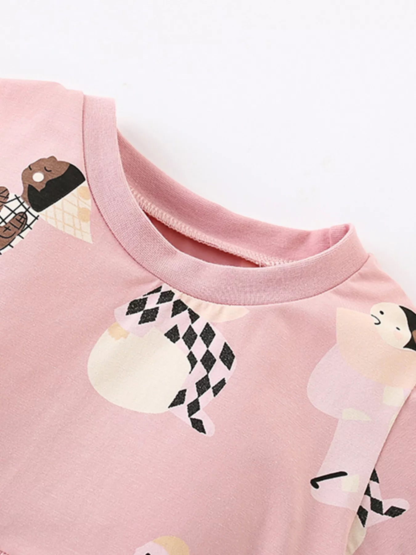 Children's Printed Short Sleeve Casual Dress