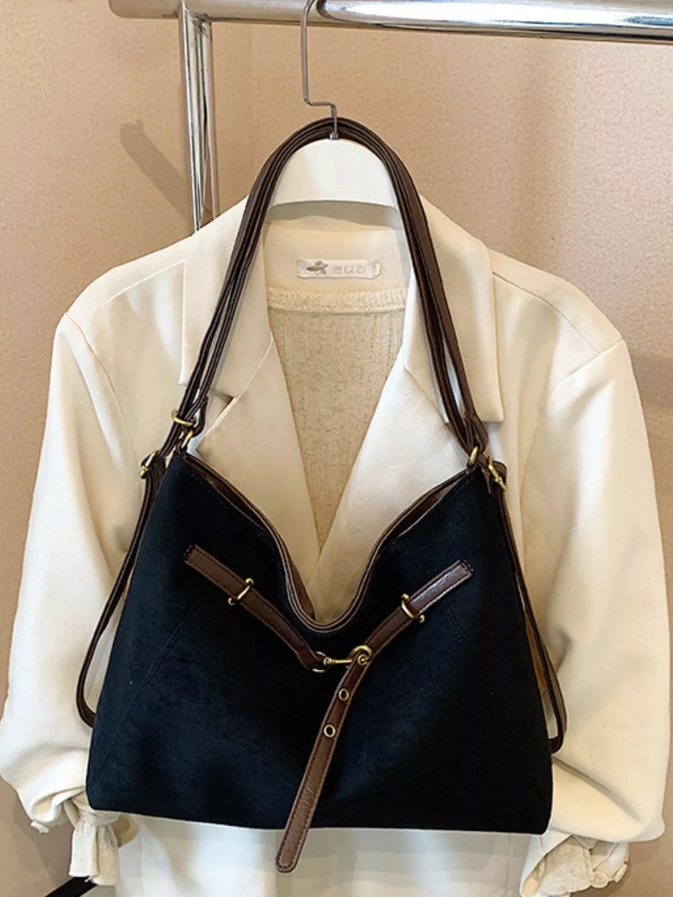 Vintage Suede Tote Bag