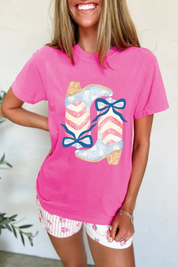 Graphic Round Neck Short Sleeve T-Shirt