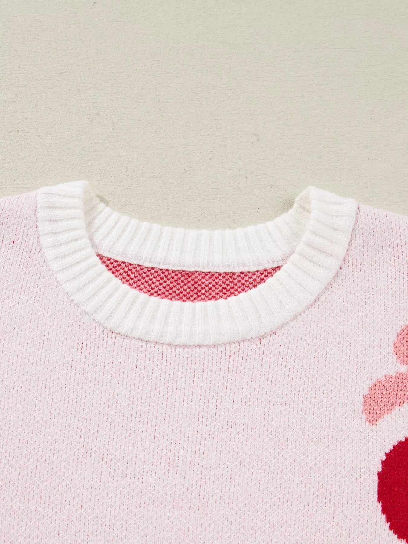 Cherry Pattern Drop Shoulder Sweater