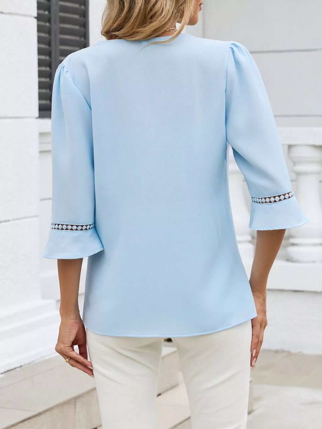 V-Neck 3/4 Sleeve Blouse