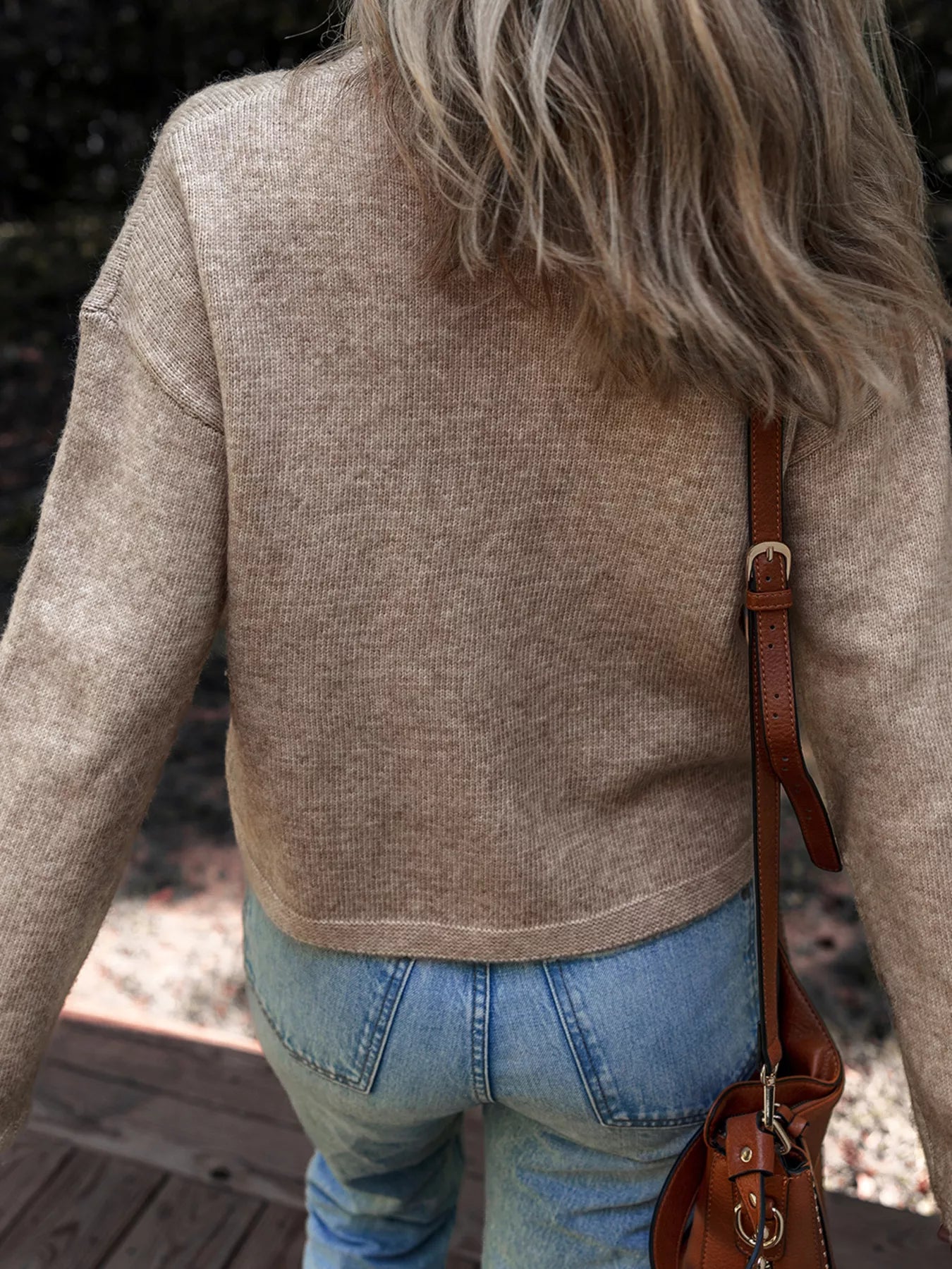 Contrast Colored Dot Detail Drop Shoulder Sweater